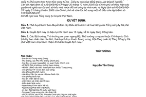 Quyết định 04/2008/QĐ-TTg  phê duyệt điều lệ tổ chức và hoạt động của Tổng công ty cà phê Việt Nam