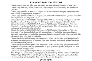 Quyết định 03/2008/QĐ-UBND quy định  điều kiện giết mổ, buôn bán, vận chuyển động vật và sản phẩm động vật trên địa bàn tỉnh Đồng Nai