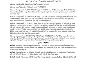 Quyết định 01/2008/QĐ-UBND chi đón tiếp khách tổ chức hội nghị hội thảo Điện Biên