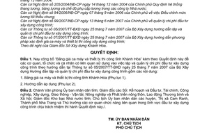 Quyết định 83/QĐ-UBND  công bố bảng giá ca máy thiết bị thi công