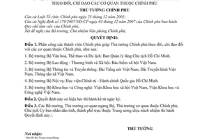 Quyết định 48/QĐ-TTg phân công thành viên Chính phủ giúp Thủ tướng Chính phủ theo dõi, chỉ đạo các cơ quan thuộc Chính phủ
