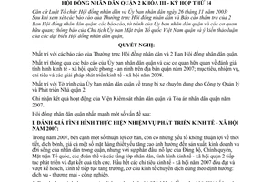 Nghị quyết 01/2008/NQ-HĐND nhiệm vụ kinh tế - xã hội năm 2008 quận 2