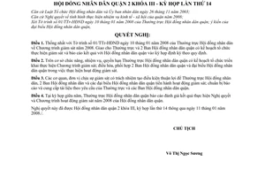 Nghị quyết 03/2008/NQ-HĐND chương trình hoạt động giám sát năm 2008 quận 2