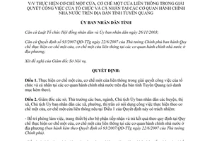 Quyết định 04/QĐ-UBND năm 2008 thực hiện cơ chế một cửa một cửa liên thông Tuyên Quang
