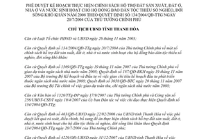 Quyết định 114/QĐ-UBND năm 2008 thực hiện chính sách hỗ trợ đất nhà ở nước sinh hoạt dân tộc nghèo Thanh Hóa