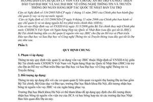 Thông tư 05/2008/TT-BTC quản lý vốn vay phát triển đào tạo sau đại học công nghệ thông tin truyền thông Ngân hàng hợp tác quốc tế Nhật Bản tài trợ