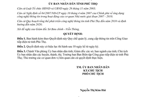 Quyết định 144/2008/QĐ-UBND quy chế quản lý cung cấp thông tin cổng giao tiếp điện tử Phú Thọ