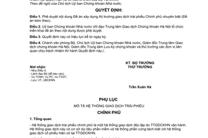 Quyết định  86/QĐ-BTC phê duyệt đề án xây dựng thị trường giao dịch trái phiếu chính phủ chuyên biệt