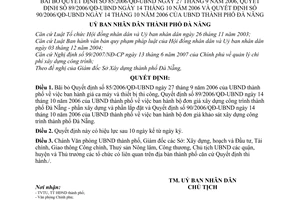 Quyết định 06/2008/QĐ-UBND  bãi bỏ QĐ 85/2006/QĐ-UBND, QĐ 89/2006/QĐ-UBND, QĐ 89/2006/QĐ-UBND ,QĐ 90/2006/QĐ-UBND