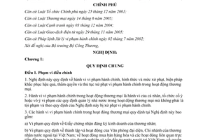 Nghị định 06/2008/NĐ-CP xử phạt vi phạm hành chính trong hoạt động thương mại