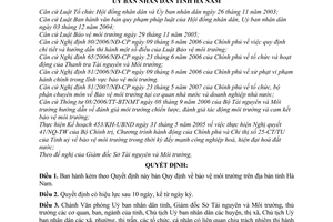 Quyết định 03/2008/QĐ-UBND bảo vệ môi trường