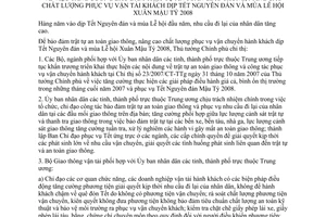 Chỉ thị 03/2008/CT-TTg bảo đảm trật tự an toàn giao thông nâng cao chất lượng phục vụ vận tải khách dịp Tết Nguyên đán lễ hội xuân Mậu tý 2008