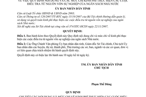 Quyết định 07/2008/QĐ-UBND quy định nội dung và các mức chi kinh phí thực hiện các cuộc điều tra từ nguồn vốn sự nghiệp của ngân sách nhà nước