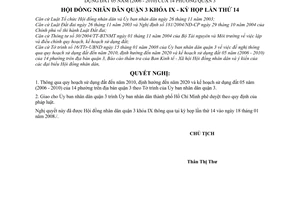 Nghị quyết 03/2008/NQ-HĐND quy hoạch sử dụng đất đến năm 2010, định hướng đến năm 2020 và kế hoạch sử dụng đất 05 năm (2006 - 2010) quận 3