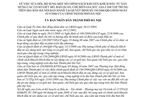 Quyết định 08/2008/QĐ-UBND sửa đổi chính sách khuyến khích đầu tư XD cơ sở giết mổ, bảo quản,chế biến gia súc,gia cầm tập trung HN  QĐ156/2006/QĐ-UBND