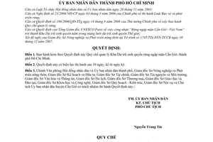 Quyết định  05/2008/QĐ-UBND  quy chế quản lý khu dự trữ sinh quyển rừng ngập mặn Cần Giờ