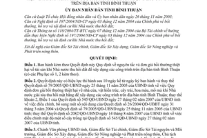Quyết định 14/2008/QĐ-UBND Quy định nguyên tắc và đơn giá bồi thường thiệt hại tài sản khi Nhà nước thu hồi đất Xcác công trình tỉnh Bình Thuận
