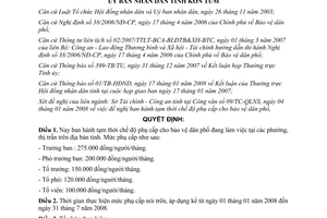 Quyết định 04/2008/QĐ-UBND ban hành tạm thời chế độ phụ cấp cho Bảo vệ dân phố Kon Tum
