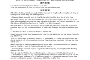 Nghị định 09/2008/NĐ-CP điều chỉnh địa giới hành chính huyện Gò Công Đông Tây để mở rộng thị xã Gò Công thành lập huyện Tân Phú Đông, tỉnh Tiền Giang