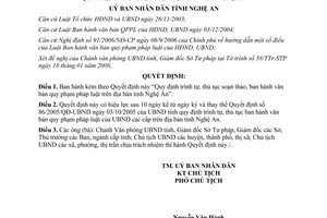Quyết định 11/2008/QĐ-UBND trình tự thủ tục soạn thảo ban hành văn bản Nghệ An