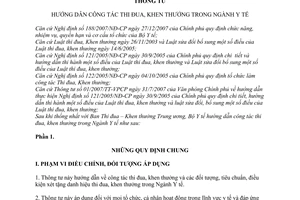 Thông tư 01/2008/TT-BYT hướng dẫn công tác Thi đua, Khen thưởng Ngành Y tế