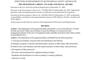 Decision No. 147/QD-LDTBXH on defining the functions tasks powers and organiza