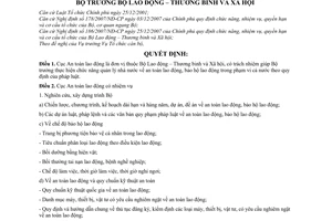 Quyết định  147/QĐ-LĐTBXH  quy định chức năng, nhiệm vụ, quyền hạn và cơ cấu tổ chức của Cục An toàn lao động