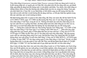 Chỉ thị 228/CT-BNN-NTTS phát triển nuôi tôm chân trắng