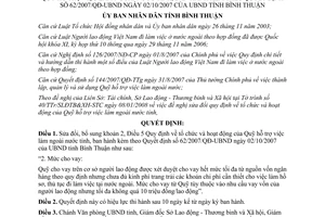 Quyết định 15/2008/QĐ-UBND tổ chức hoạt động quỹ hỗ trợ việc làm ngoài nước Bình Thuận