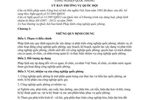 Pháp lệnh công nghiệp quốc phòng 2008 02/2008/PL-UBTVQH12