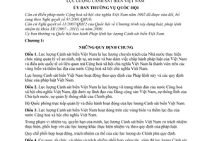 Pháp lệnh lực lượng cảnh sát biển Việt Nam 2008 03/2008/PL-UBTVQH12