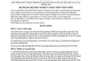 Quyết định 22/2008/QĐ-BNN quy định chức năng, nhiệm vụ, quyền hạn và cơ cấu tổ chức của Cục Kiểm lâm