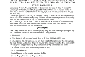 Quyết định  05/2008/QĐ-UBND chi hỗ trợ hoạt động xây dựng, ban hành văn bản quy phạm pháp luật của UBND các cấp trên địa bàn tỉnh Bình Dương