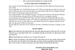 Quyết định 10/2008/QĐ-UBND phân cấp quản lý  tài sản nhà nước