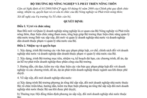 Quyết định 234/QĐ-BNN-TCCB năm 2008 chức năng nhiệm vụ quyền hạn cơ cấu BQL DN