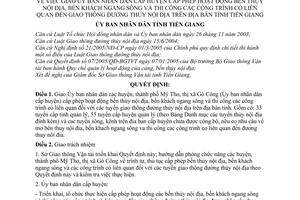 Quyết định 05/2008/QĐ-UBND giao UBND cấp huyện cấp phép hoạt động bến thủy nội địa, bến khách ngang sông và thi công CT đường thủy nội địa Tiền Giang