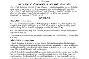 Quyết định 18/2008/QĐ-BNN  quy định chức năng, nhiệm vụ, quyền hạn và cơ cấu tổ chức của Cục Chăn nuôi