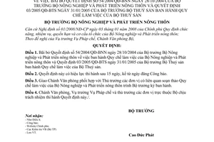 Quyết định 30/2008/QĐ-BNN bãi bỏ QĐ 54/2004/QĐ-BNN