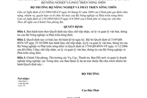 Quyết định 372/QĐ-BNN-VP  Quy chế tiếp nhận, xử lý và quản lý văn bản, thông tin của Bộ Nông nghiệp và Phát triển nông thôn