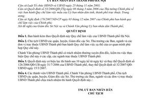 Quyết định 09/2008/QĐ-UBND Quy chế làm việc UBND thành phố Hà Nội