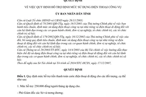 Quyết định 04/2008/QĐ-UBND  quy định hỗ trợ định mức sử dụng điện thoại công vụ