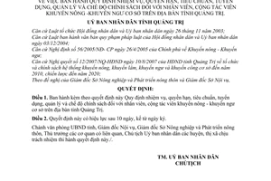 Quyết định  04/2008/QĐ-UBND quy định nhiệm vụ, quyền hạn, tiêu chuẩn, tuyển dụng, quản lý và chế độ chính sách NV,CTV khuyến nông -khuyến ngư