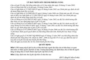 Quyết định 13/2008/QĐ-UBND mức thu quản lý  sử dụng lệ phí cấp biển số nhà trên địa bàn thành phố Đà Nẵng
