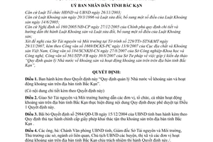 Quyết định 223/2008/QĐ-UBND quản lý Nhà nước khoáng sản