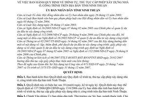 Quyết định 32/2008/QĐ-UBND trình tự, thủ tục cấp phép xây dựng nhà ở, công trình trên địa bàn tỉnh Ninh Thuận