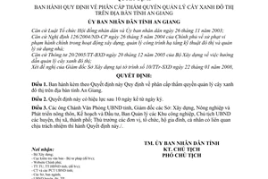 Quyết định 01/2008/QĐ-UBND  quy định  phân cấp thẩm quyền quản lý cây xanh đô thị trên địa bàn tỉnh An Giang