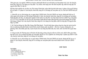 Chỉ thị 02/CT-UBND chỉ đạo kiểm tra thực hiện chủ trương chính phủ cấm vận chuyển buôn bán tàng trữ sử dụng pháo Bắc Giang