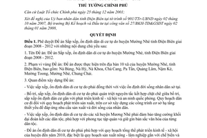 Quyết định 141/QĐ-TTg  phê duyệt Đề án Sắp xếp, ổn định dân di cư tự do