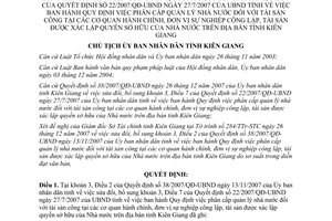 Quyết định 01/QĐ-UBND 2008 đính chính Quyết định 38/2007/QĐ-UBND Kiên Giang