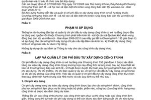 Thông tư 02/2008/TT-BXD hướng dẫn lập quản lý chi phí đầu tư xây dựng công trình cơ sở hạ tầng phát triển kinh tế xã hội giai đoạn 2006-2010